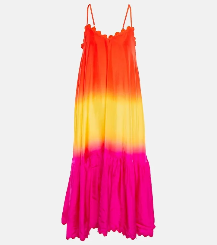 Degrade silk midi dress
