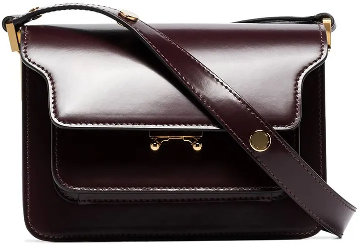 Trunk leather shoulder bag