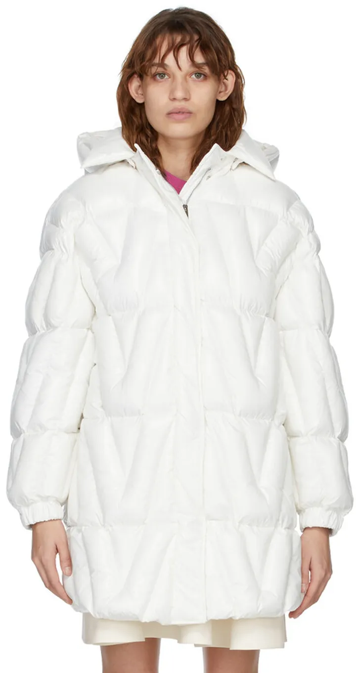 Valentino White Insulated Hooded Coat