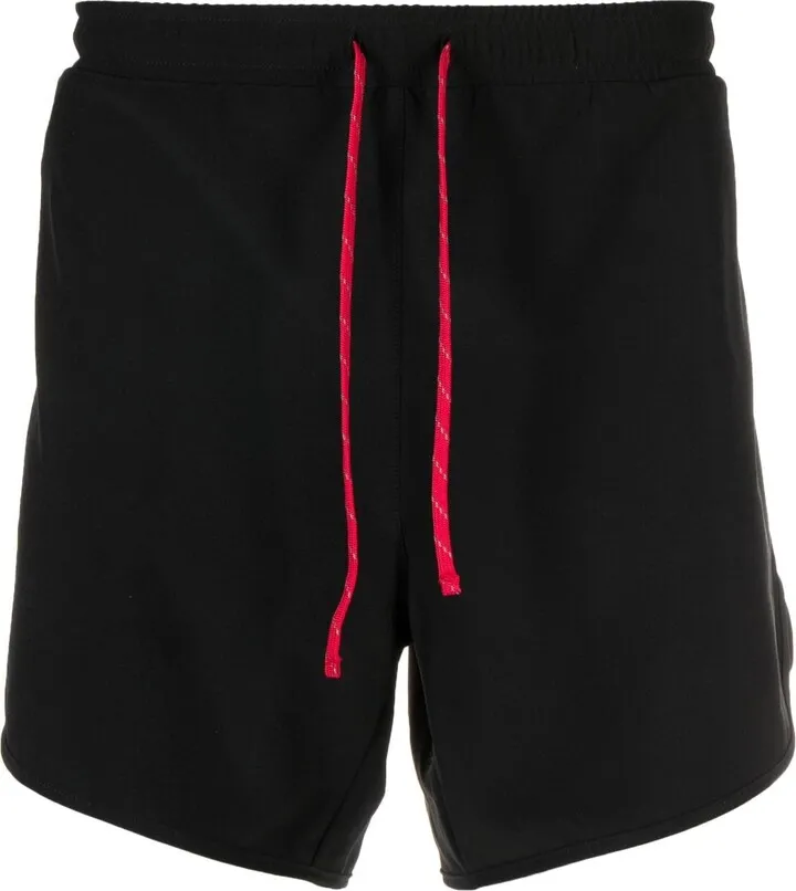 Black Logo Print Track Shorts