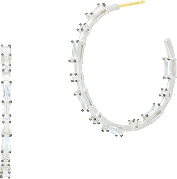 Industrial Finish Cobblestone Hoop Earrings