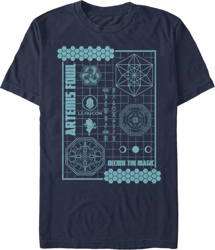 Men's Disney Artemis Fowl Decode the Magic T-Shirt - Navy Blue - X Large