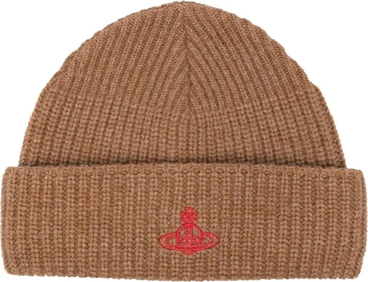 Orb-embroidered wool beanie