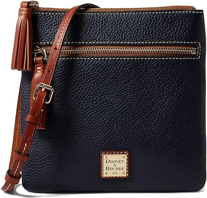Dooney & Bourke Pebble Double Zip Tassel Crossbody (Midnight Blue) Handbags