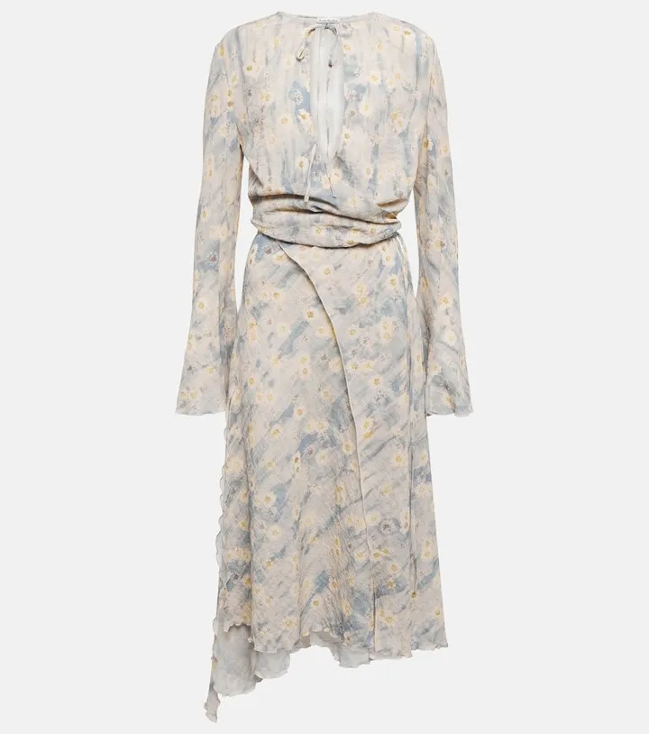 Floral wrap midi dress