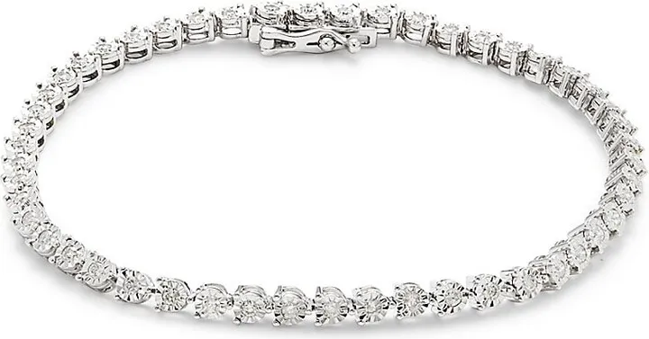 14K White Gold & 1 TCW Diamond Bracelet