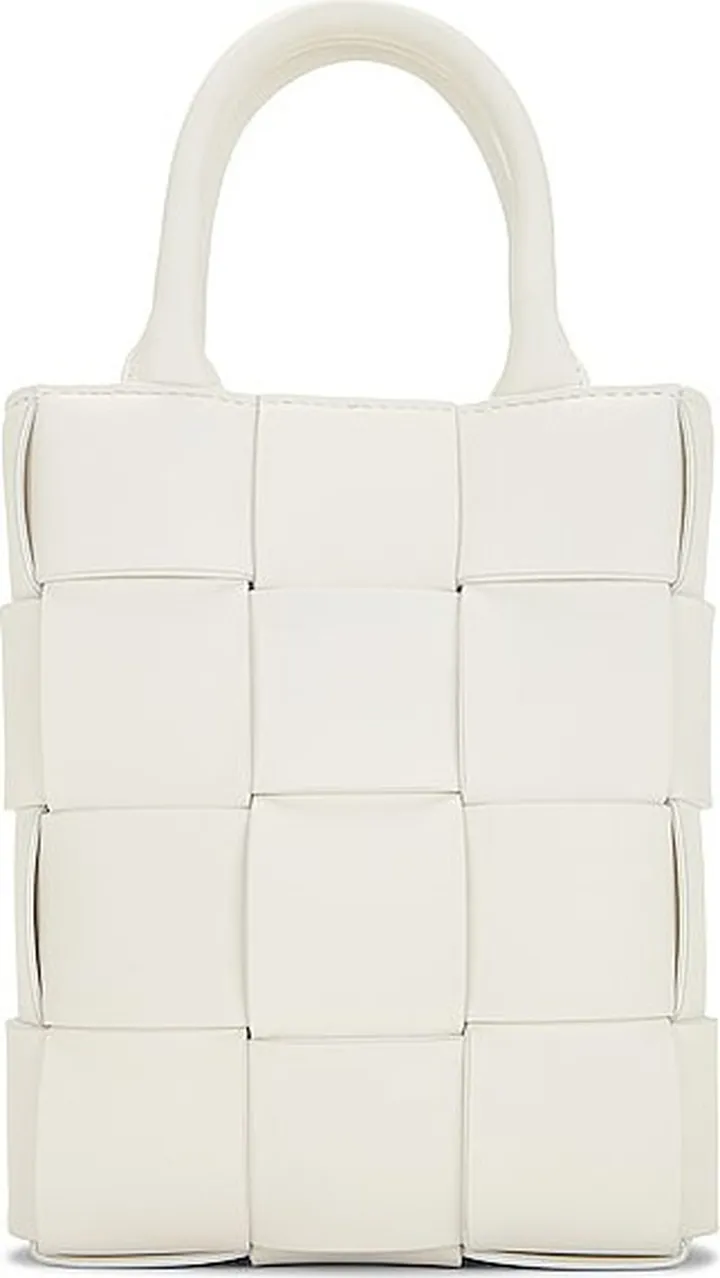 Bottega Veneta Mini North South Cassette Tote Bag in White