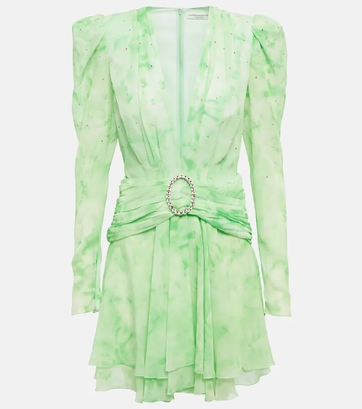 Belted silk minidress