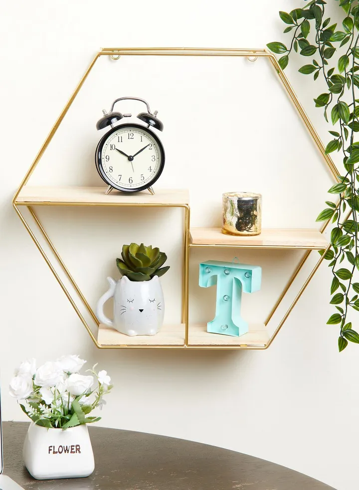 Gold Geo Wire Shelf