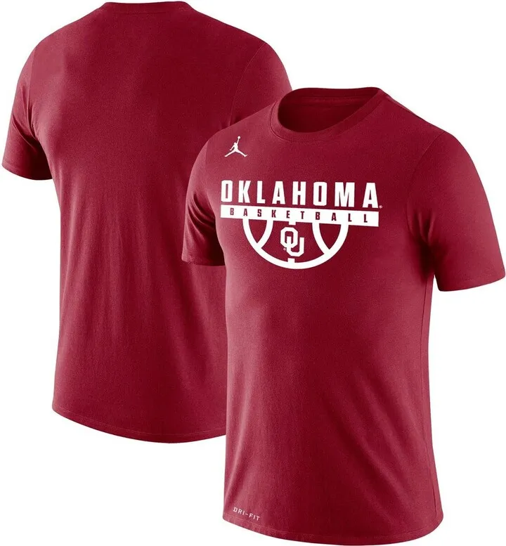 Men's Jordan Brand Crimson Oklahoma Sooners Basketball Drop Legend Performance T-shirt