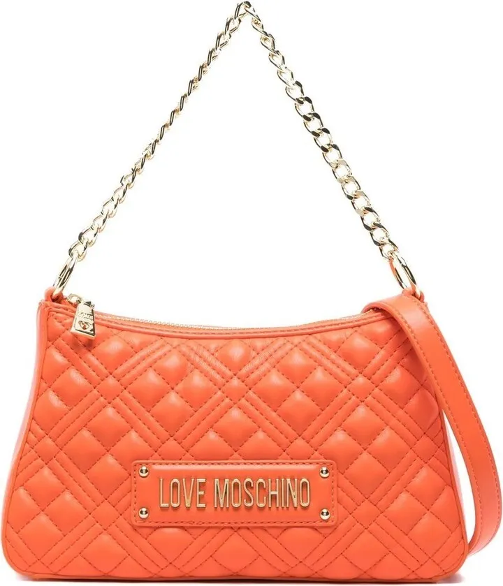 Quilted Logo-Plaque Shoulder Bag