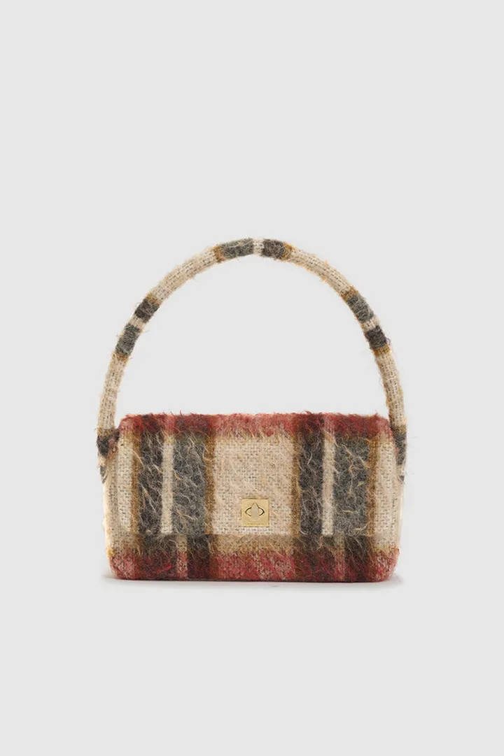 ANINE BING Nico Bag in Oatmeal Plaid