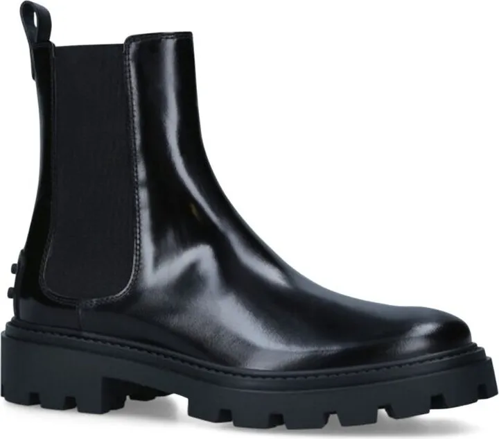 Tod'S Leather Gomma Pesante Chelsea Boots
