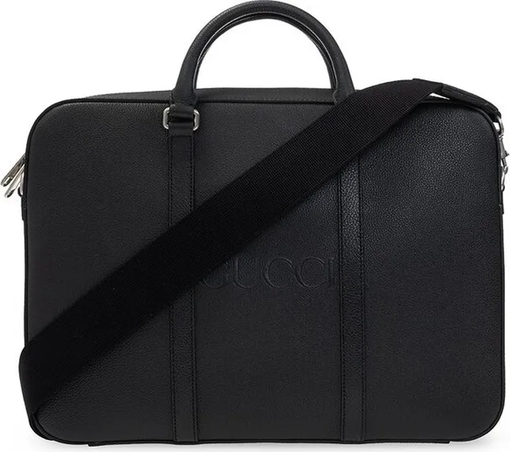 Gucci Logo Debossed Zipped Briefcase