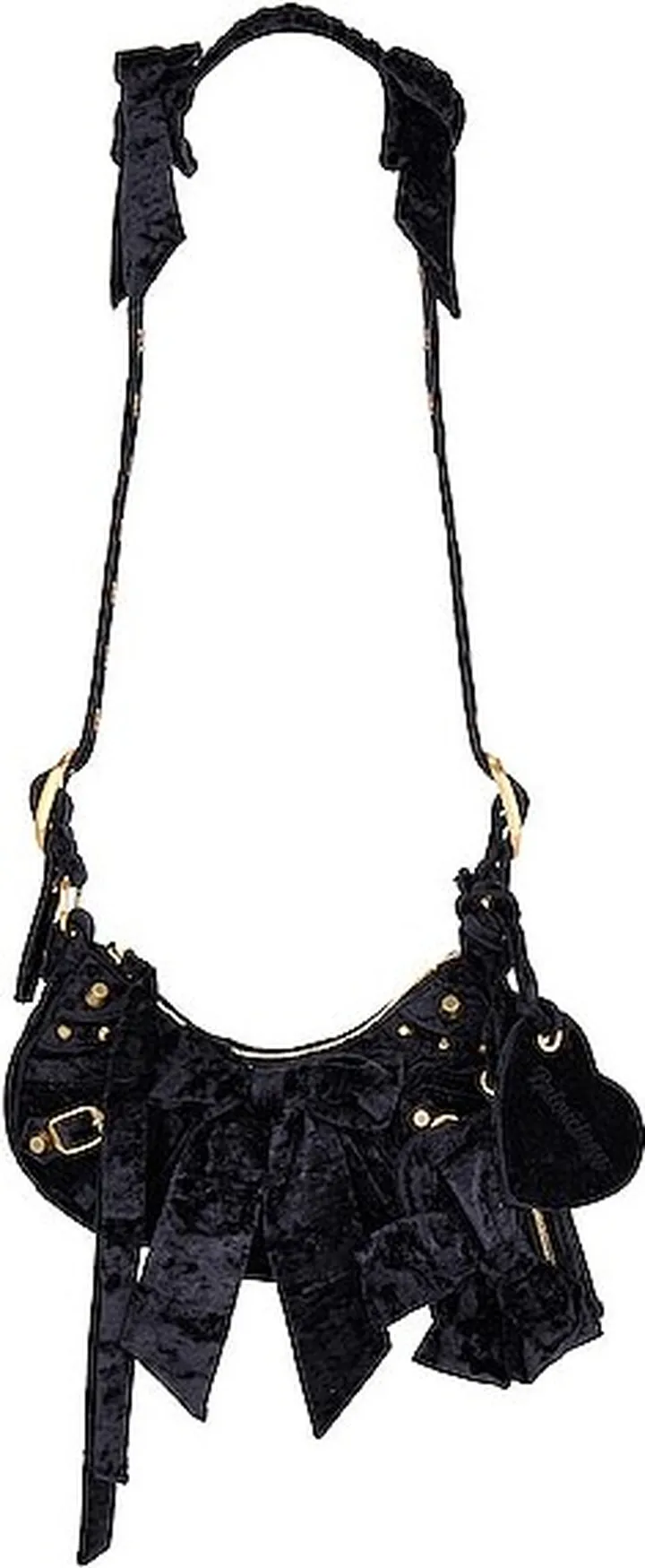 Balenciaga Xs Velvet Le Cagole Shoulder Bag in Black
