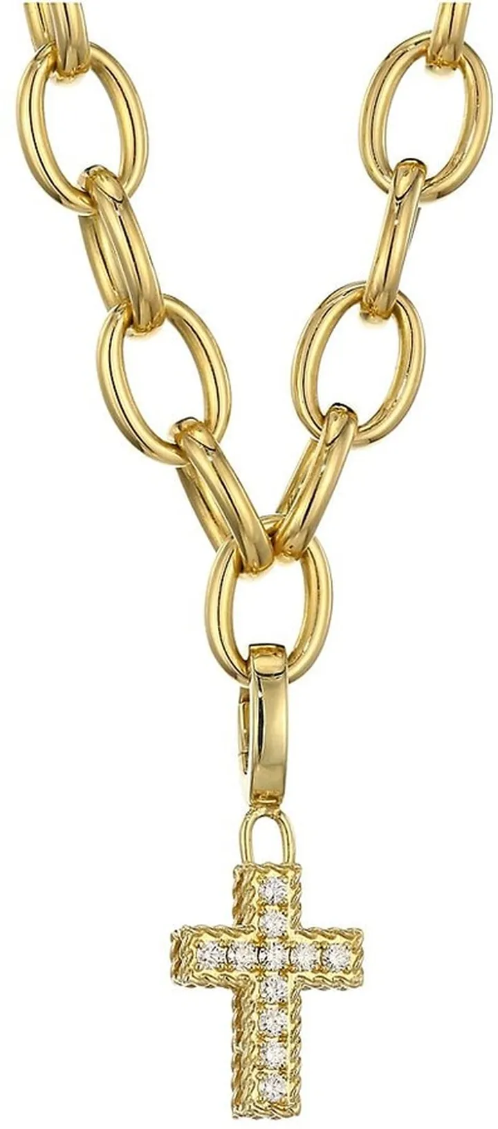 Princess Charms 18K Yellow Gold & Diamond Cross