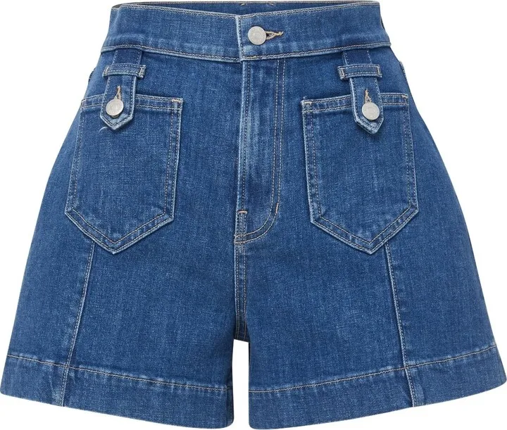 Darnele high-waisted denim shorts