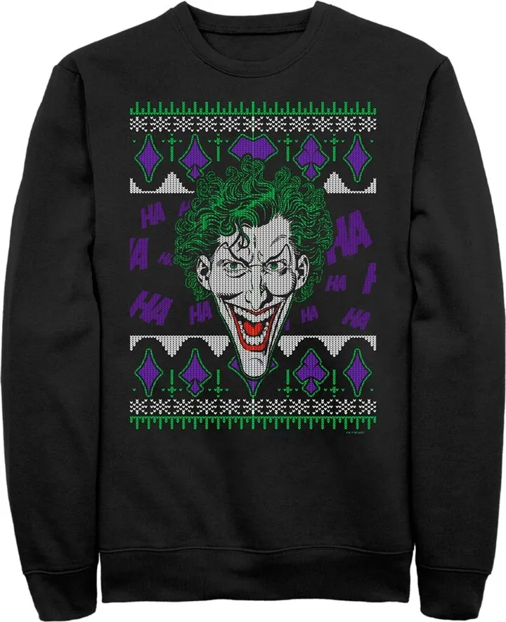 Men's Batman Joker Sweater Sweatshirt - Black - X Large
