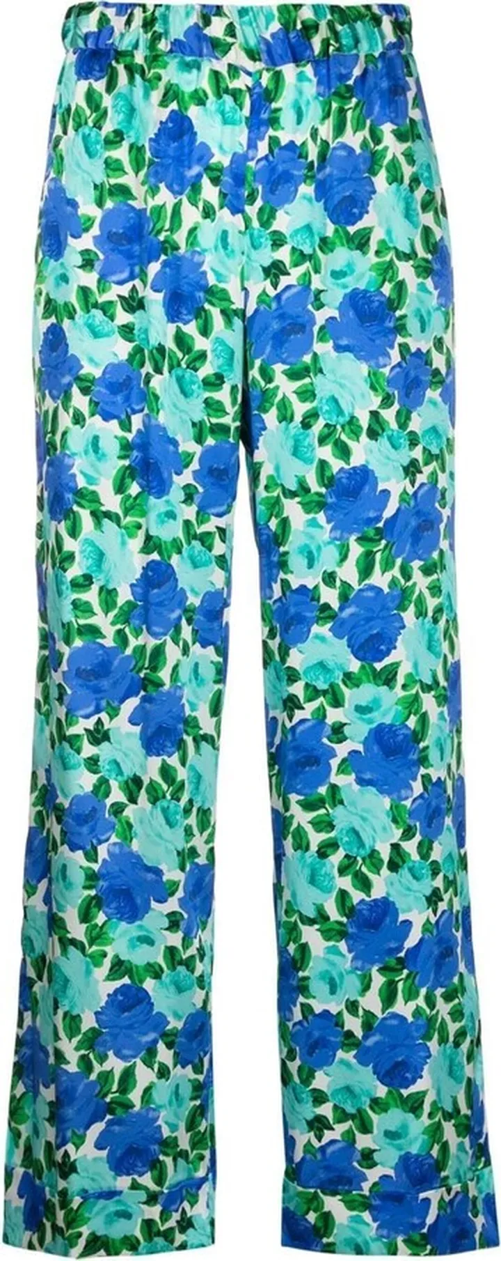Cropped Floral-Print Trousers