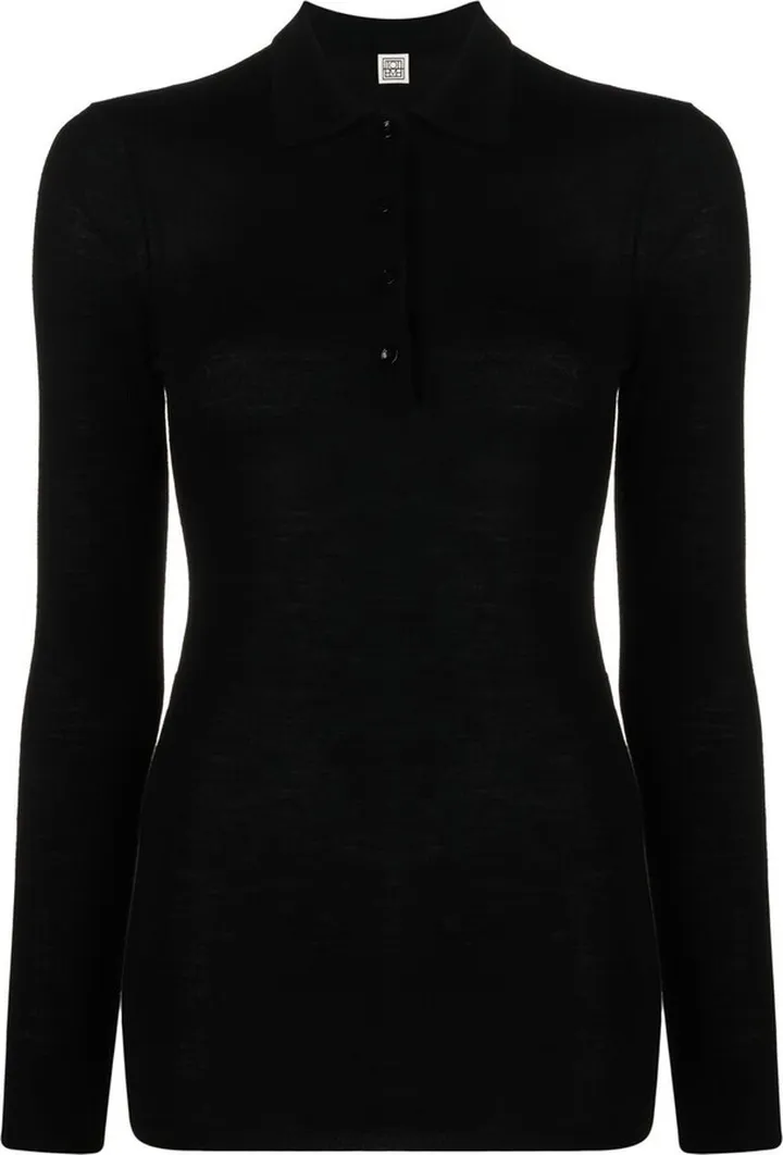 Knitted Wool Polo Top