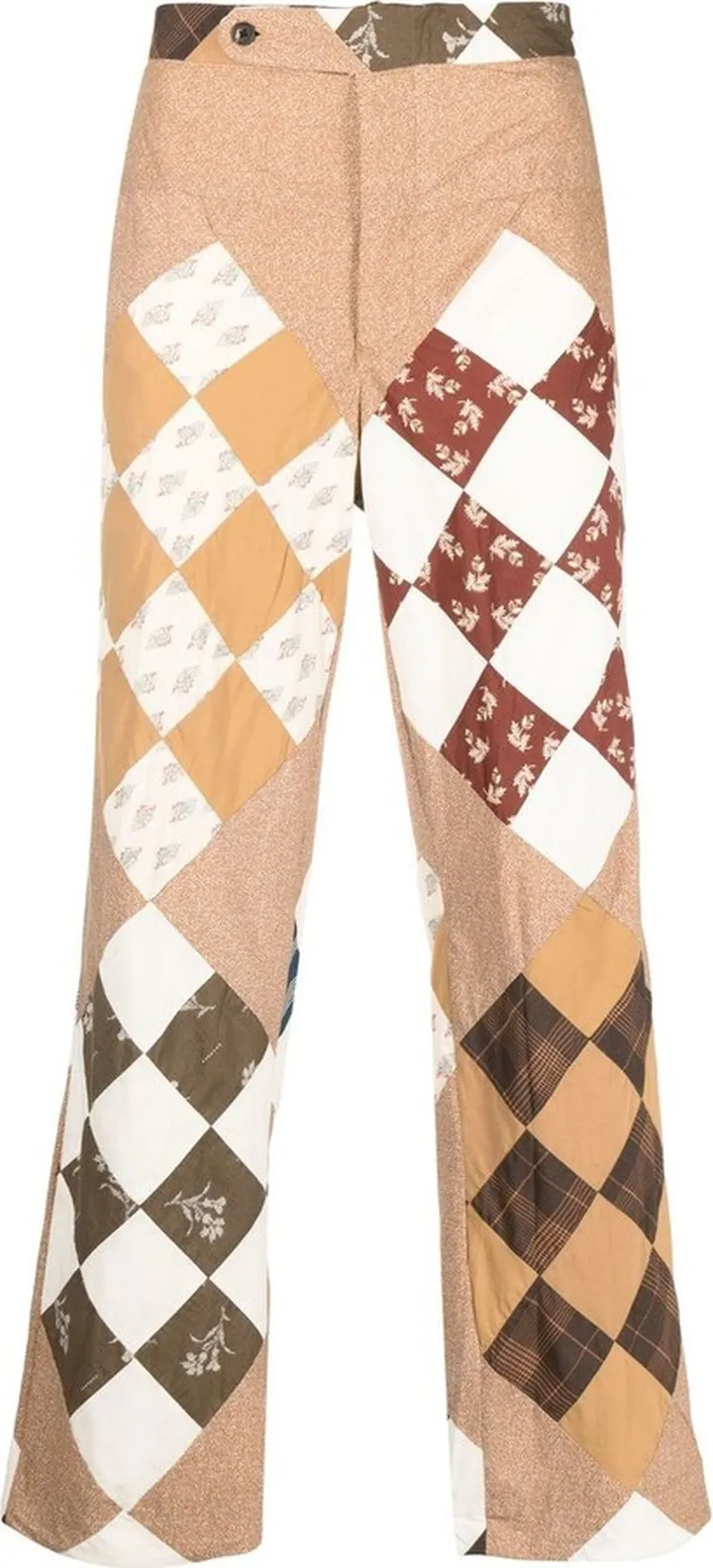 Patchwork Straight-Leg Trousers