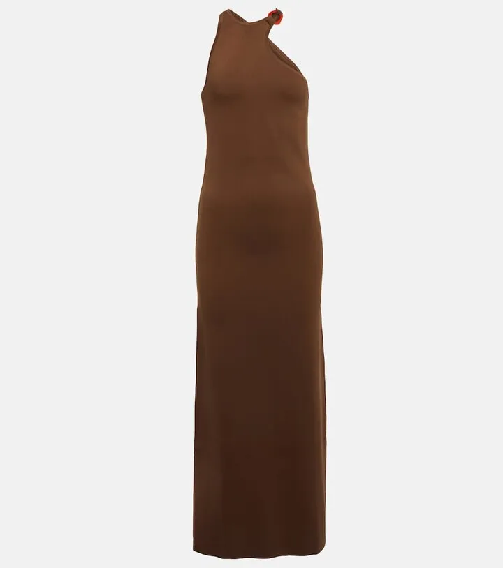 Aude asymmetric knit maxi dress