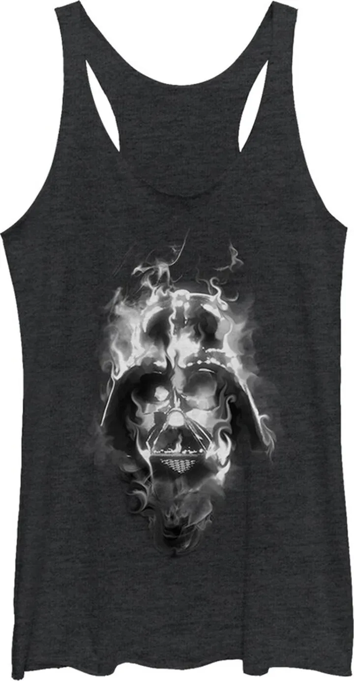 Women's Star Wars Darth Vader Smoke Racerback Tank Top - Black Heather - Small