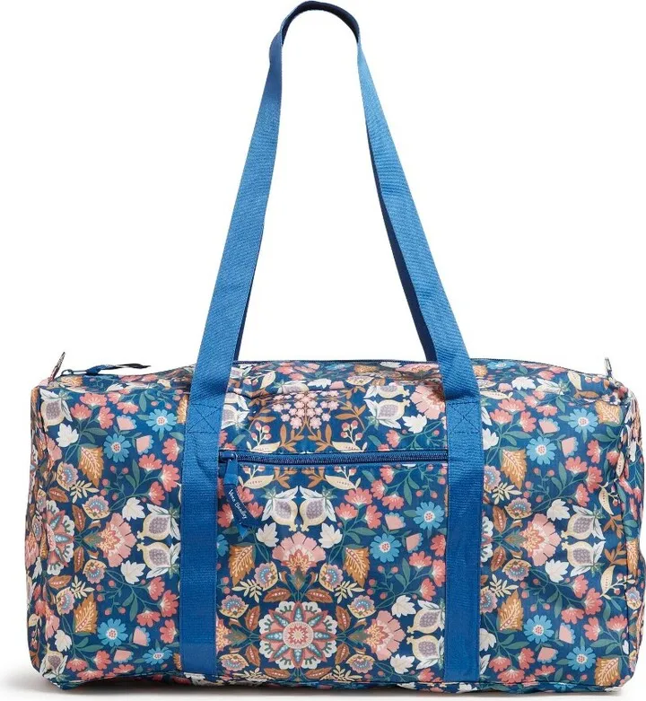 Vera Bradley Women's Ripstop Packable Duffel Bag Enchanted Mandala Blue