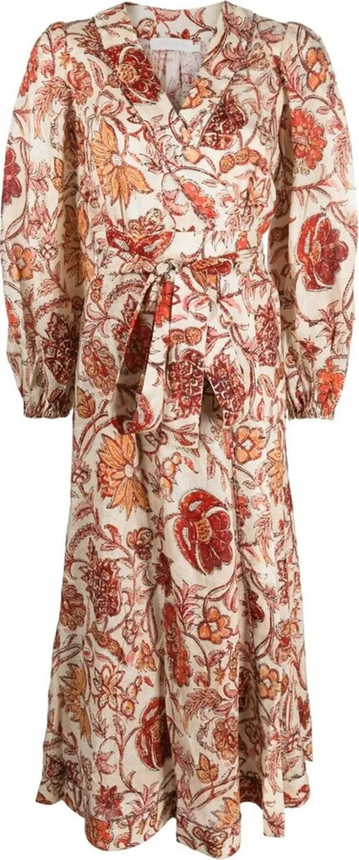 Vitali wrap midi dress