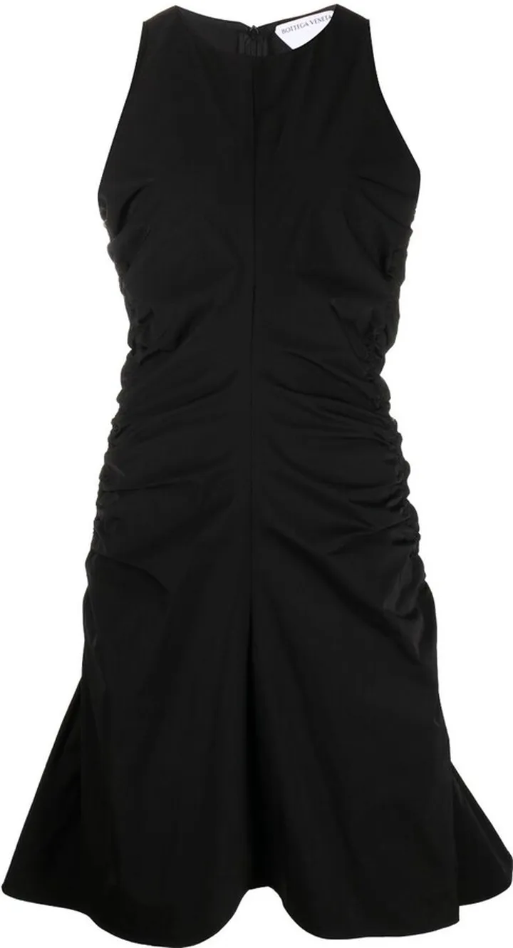Black Ruched Mini Dress