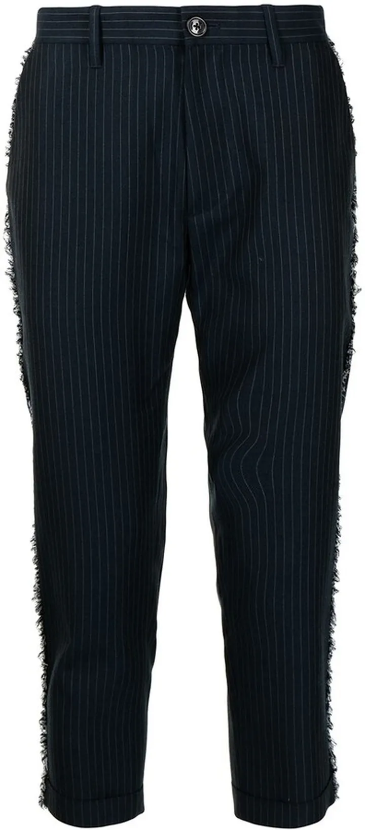 Frayed-Edge Cropped Trousers