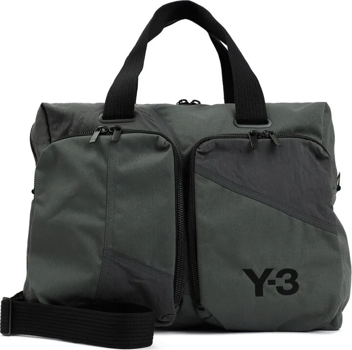Y-3 Logo-Printed Pocket Detailed Zipped Holdall