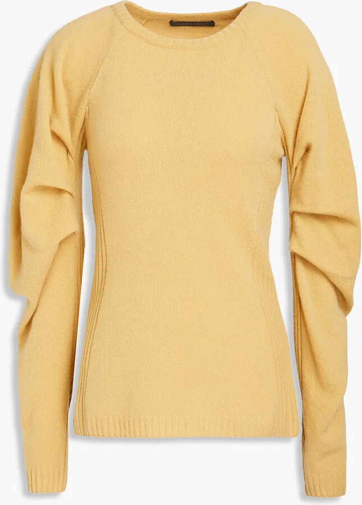 Ruched wool and cashmere-blend sweater