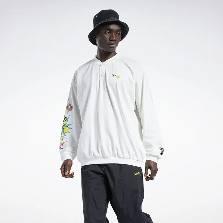 Reebok Smiley Crew Sweatshirt Mens S Chalk