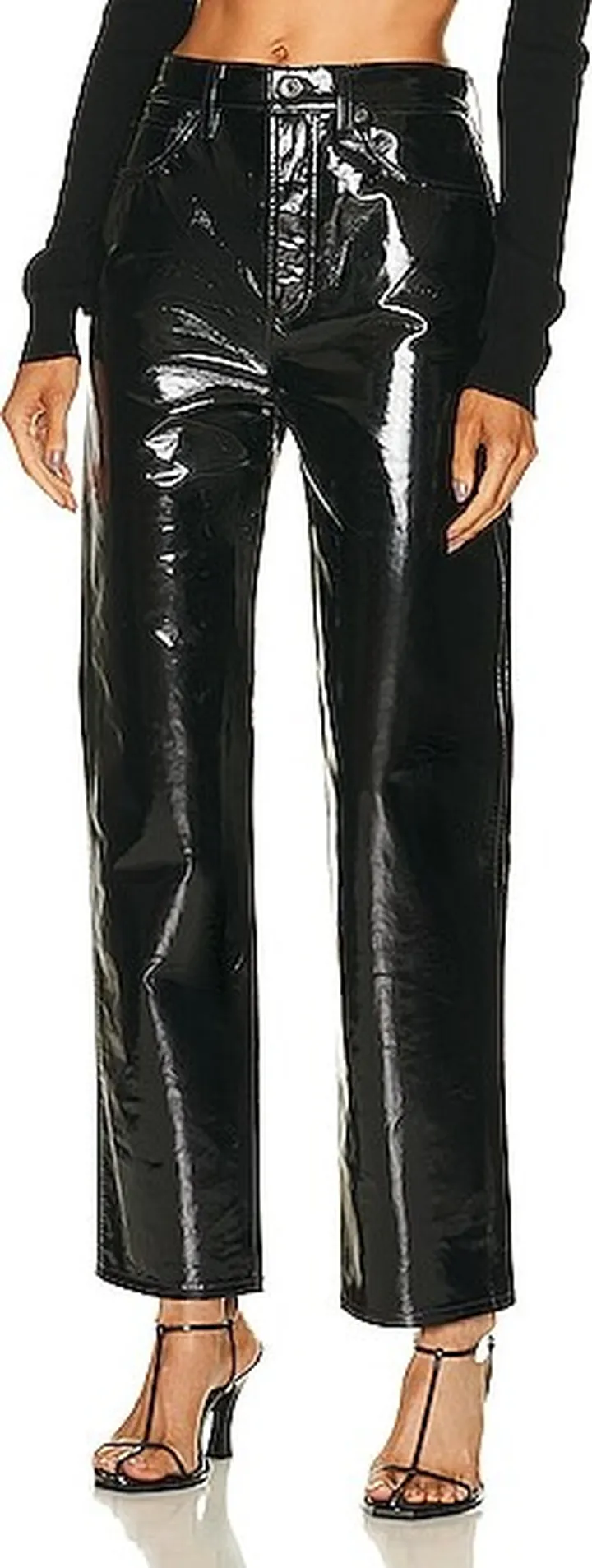 AGOLDE Recycled Leather 90's Pinch Waist in Black