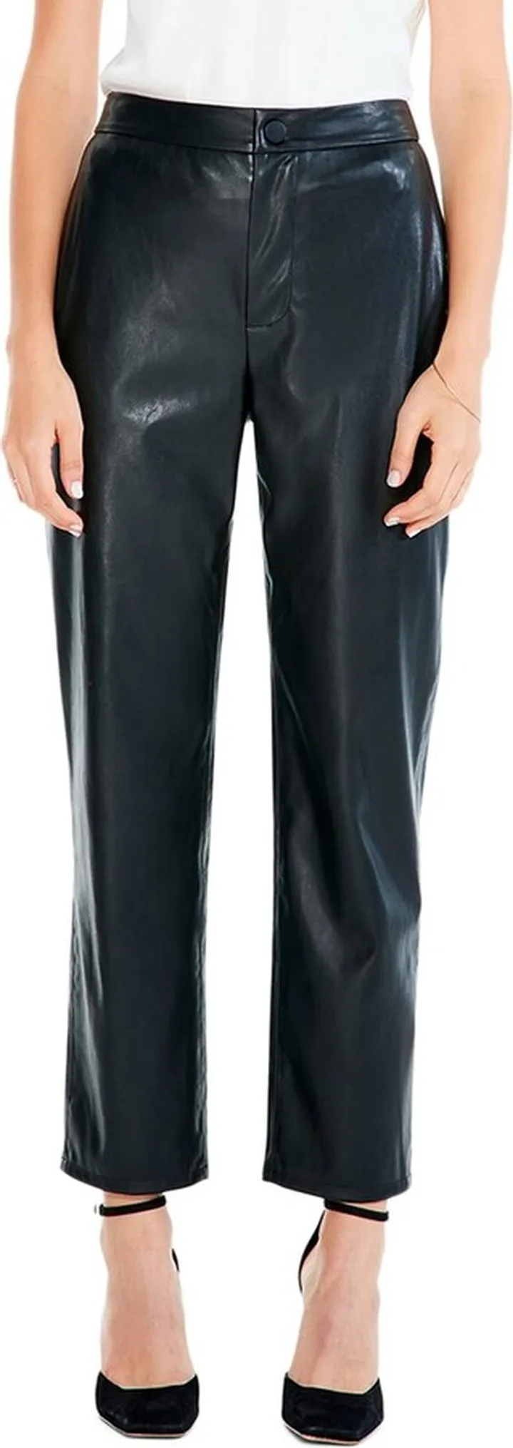 Nic+Zoe Faux Leather Straight Leg Trouser