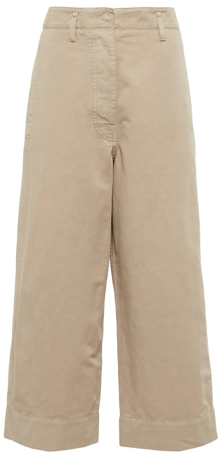 Cotton and linen cropped pants