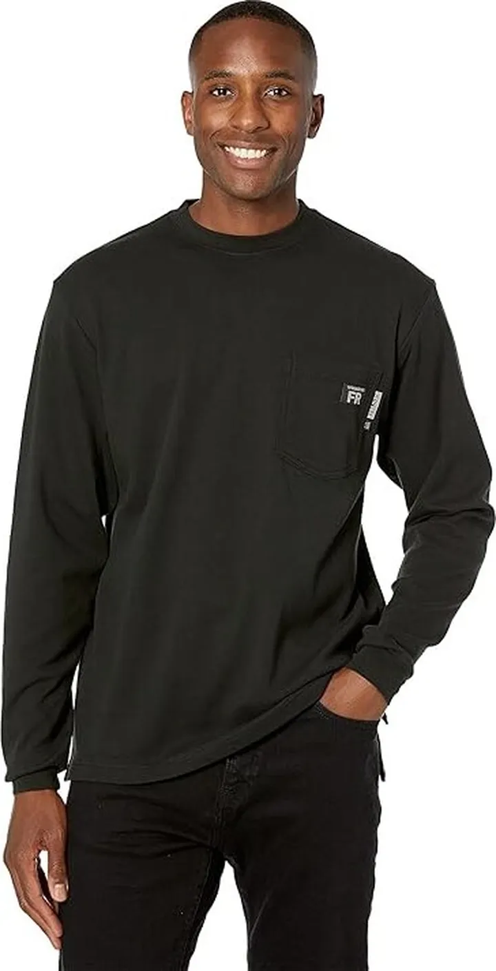 Wolverine FR (Flame Resistant) Long Sleeve Tee (Black) Men's Clothing