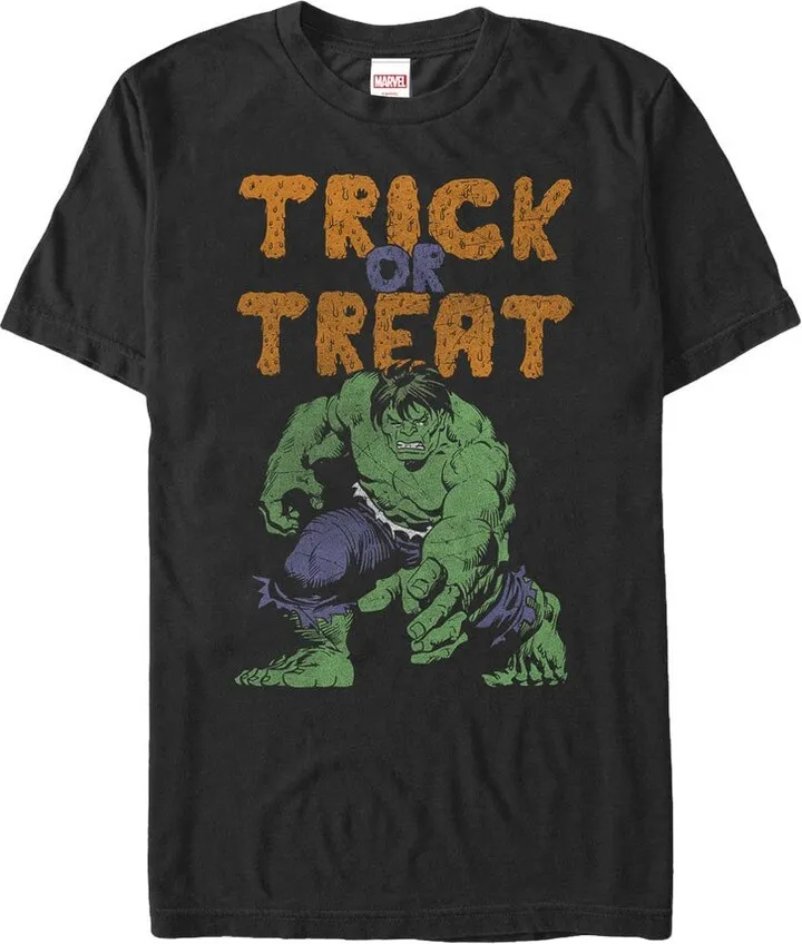 Men's Marvel Halloween Hulk Trick Or Treat T-Shirt - Black - Large