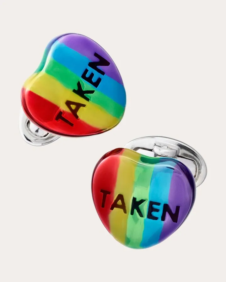 Rainbow Candy Heart Cufflinks