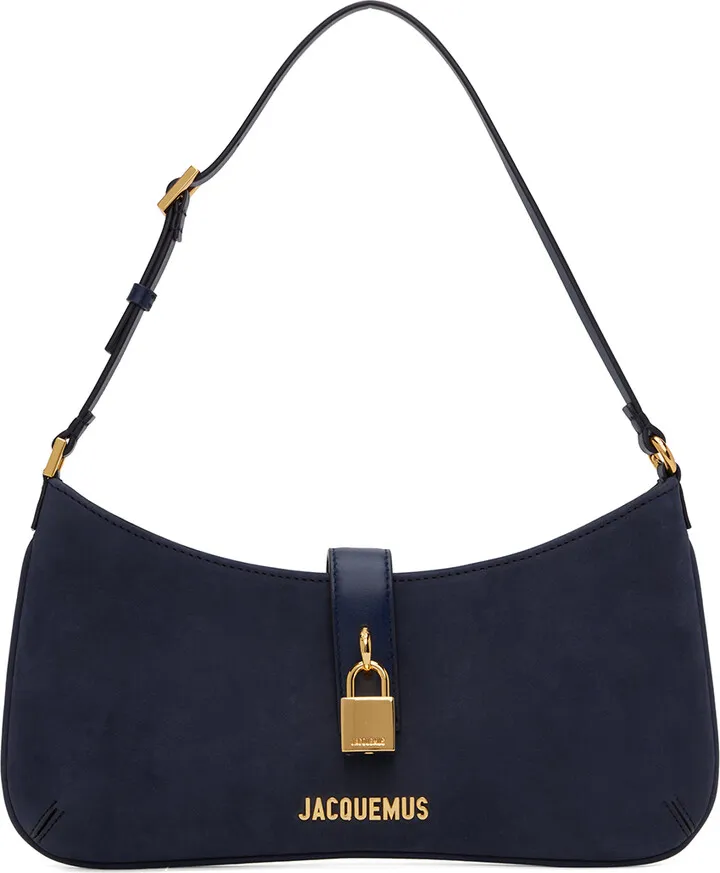 Jacquemus Navy Le Raphia 'Le Bisou Cadenas' Bag