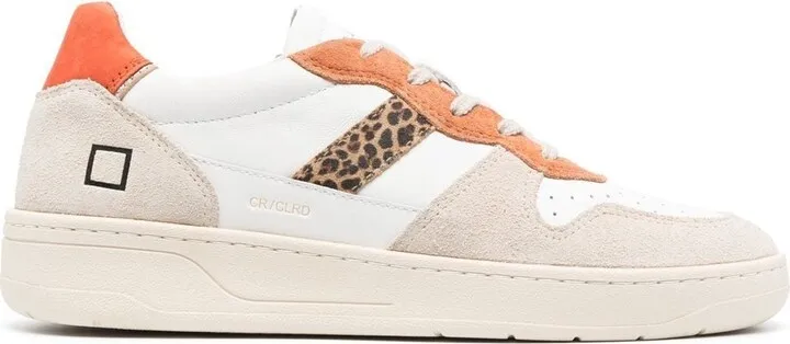 Leopard Print-Stripe Low-Top Sneaker