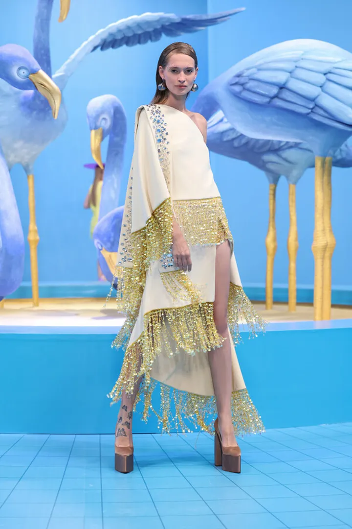 Crepe Cape Top and Skirt