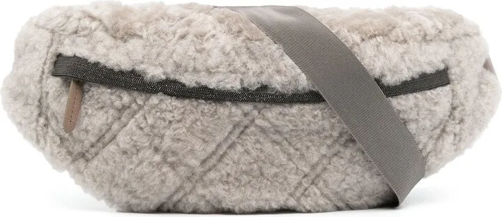 Quilted Faux-Fur Belt Bag