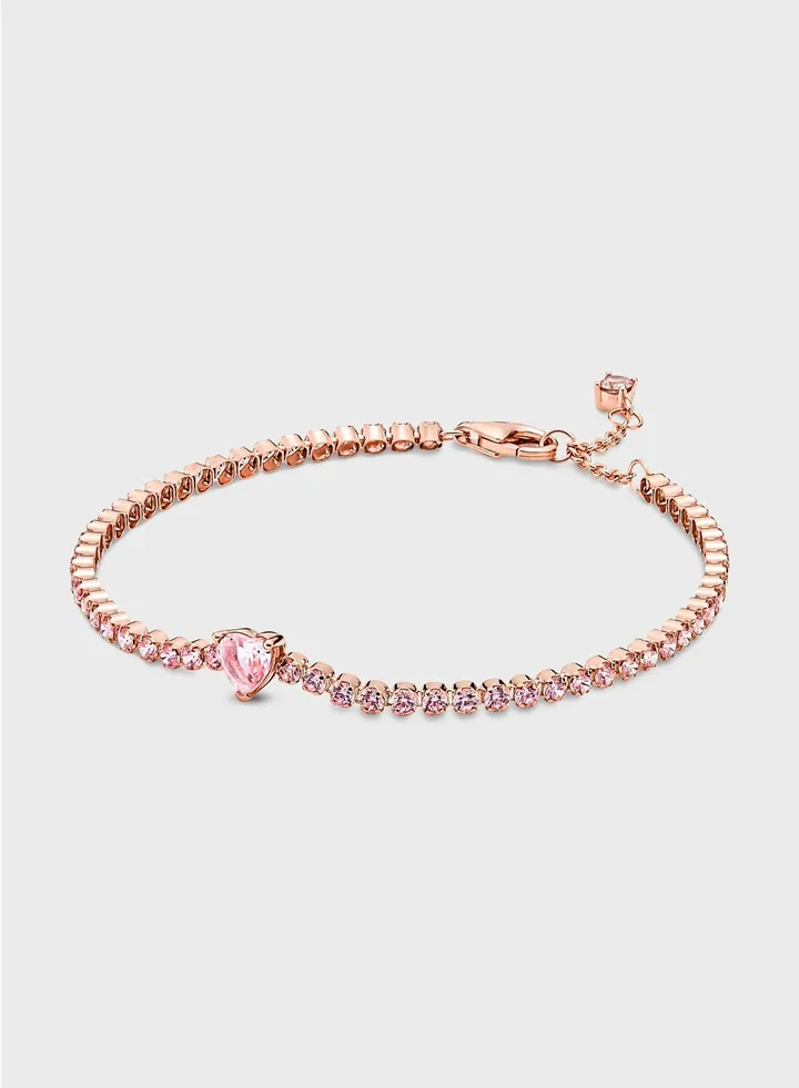 Sparkling Heart Tennis Bracelet