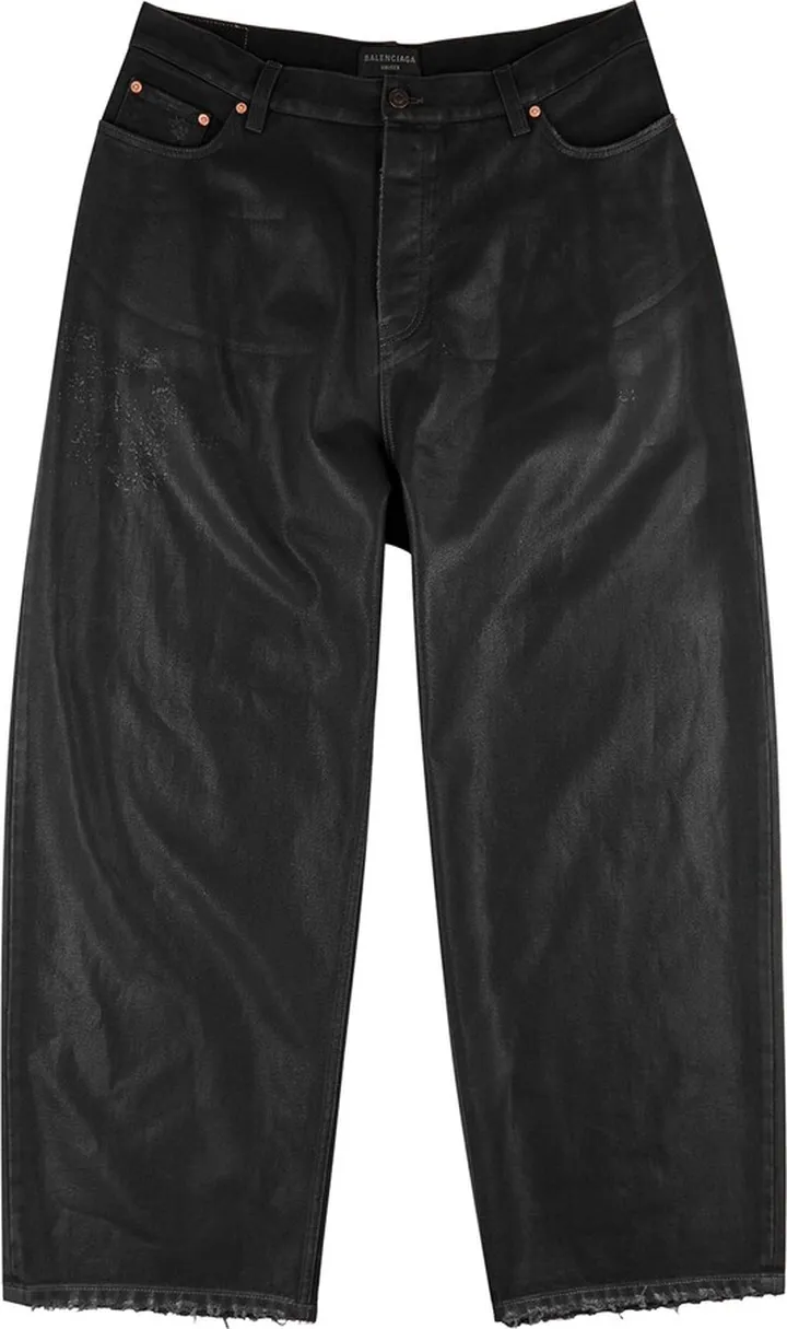 Balenciaga Coated Wide-leg Jeans