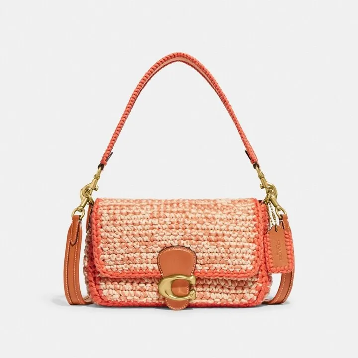 Soft Tabby Shoulder Bag With Crochet