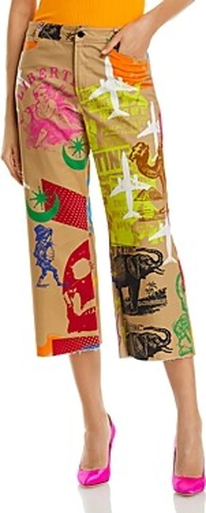Libertine L'Arc de Libertine Graphic Print Cropped Wide Leg Pants