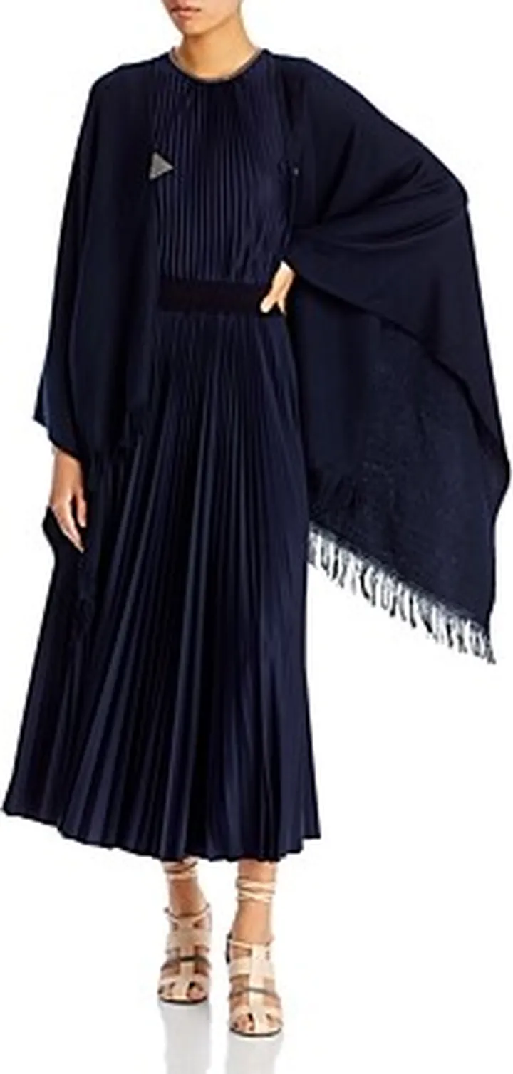 Fabiana Fillippi Wool Fringe Trim Cape