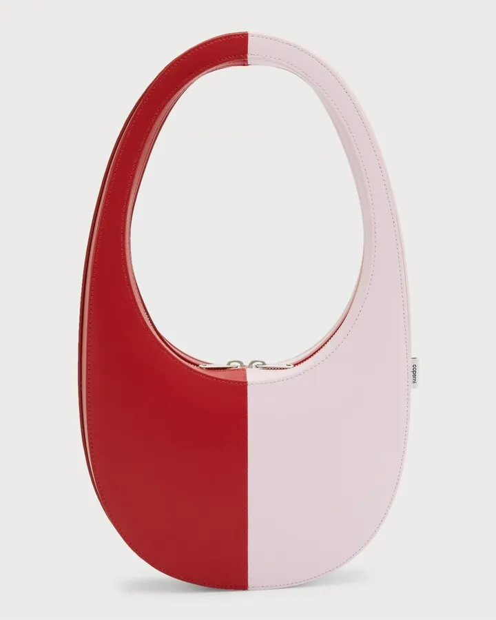 Swipe Bicolor Zip Leather Shoulder Bag
